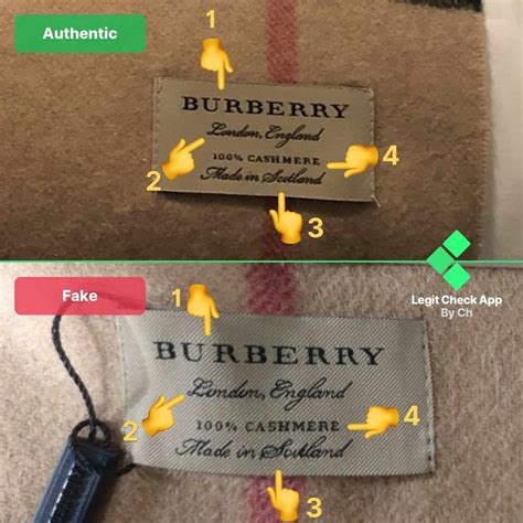 how to spot a fake burberry silk scarf|authentic Burberry tag.